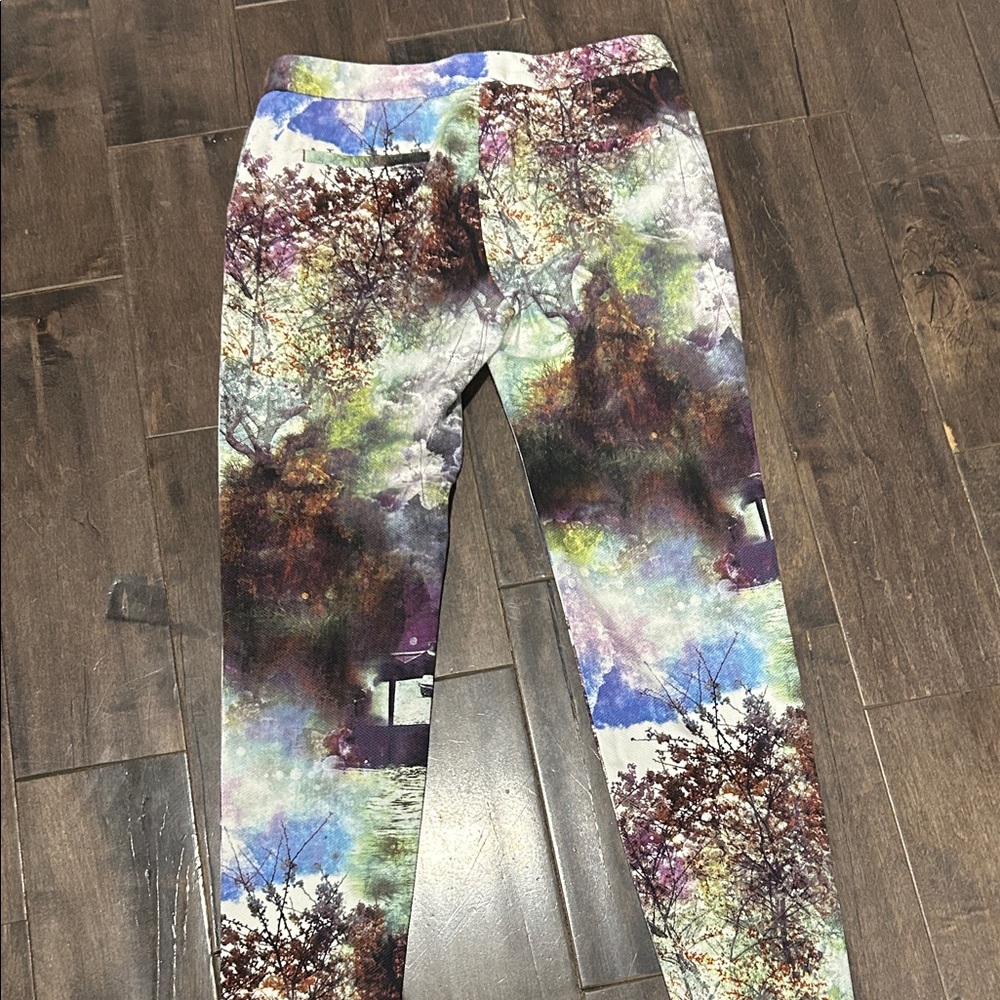 Zara Basic Multicolor Abstract Pants - image 3